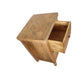 MORO RUSTIC RECYCLED ELM 2 DRAWER BEDSIDE TABLE PARQUETRY TOP 50CM - MyChocolateWood