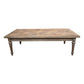 MORO RUSTIC RECYCLED ELM COFFEE TABLE WITH PARQUETRY TOP 140CM - MyChocolateWood