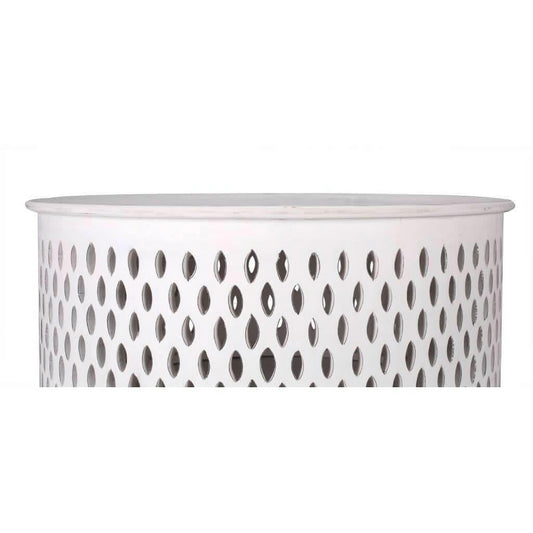 MOSAIC SOLID HARDWOOD ROUND COFFEE TABLE WHITE - MyChocolateWood