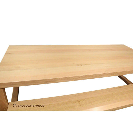 MOSMAN TASSIE OAK DINING TABLE + 2 BENCHES - AUSTRALIAN CUSTOM MADE - MyChocolateWood