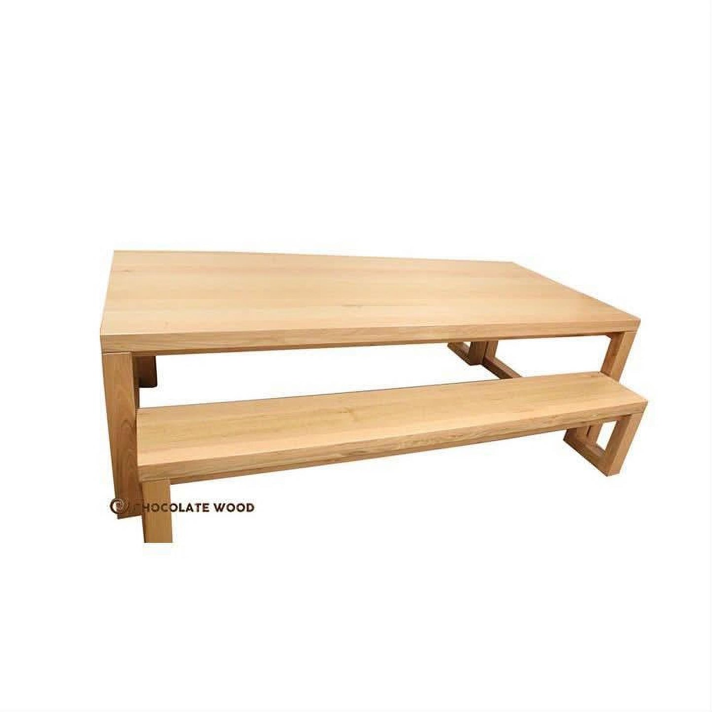 MOSMAN TASSIE OAK DINING TABLE + 2 BENCHES - AUSTRALIAN CUSTOM MADE