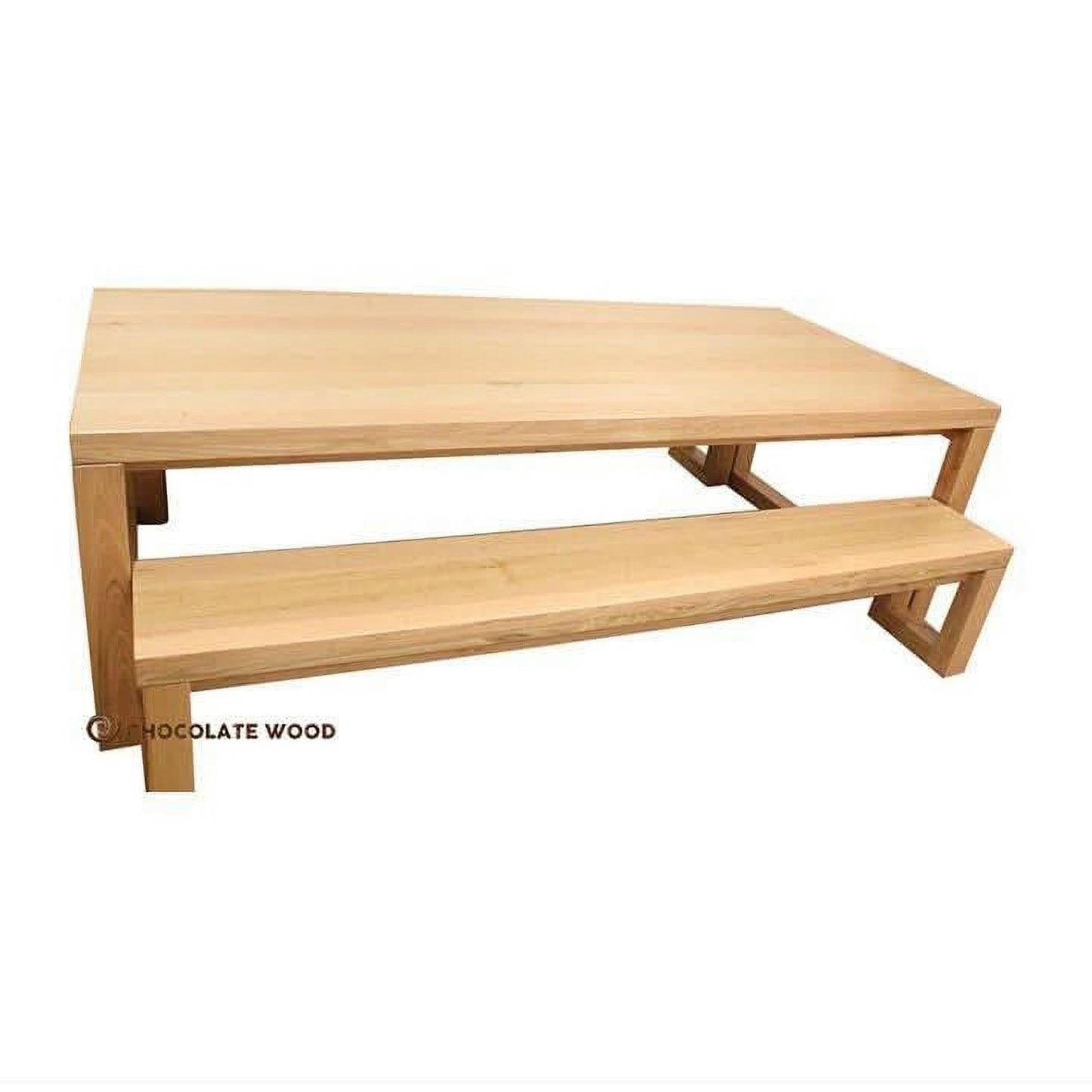 MOSMAN TASSIE OAK DINING TABLE + 2 BENCHES - AUSTRALIAN CUSTOM MADE