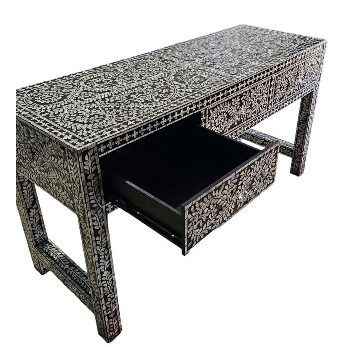 MOTHER OF PEARL ENCHANTING VINE 3 DRAWERS CONSOLE TABLE - MyChocolateWood