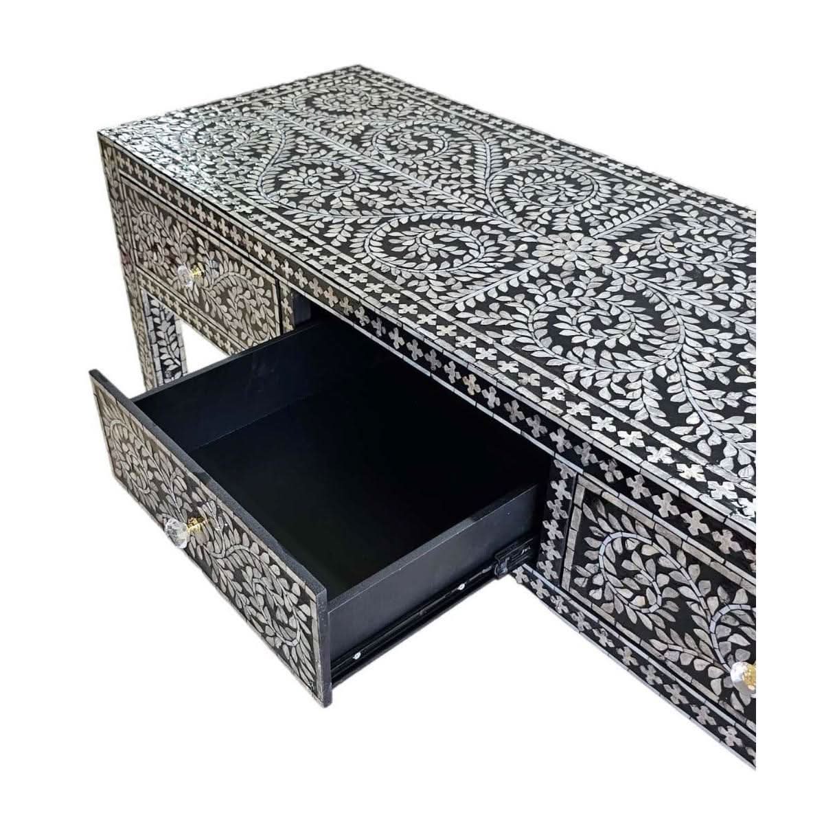 MOTHER OF PEARL ENCHANTING VINE 3 DRAWERS CONSOLE TABLE - MyChocolateWood