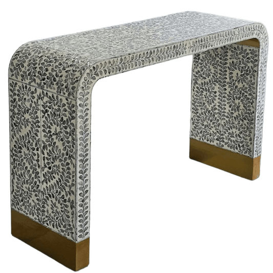 MOTHER OF PEARL MONOCHROME ELEGANCE CONSOLE TABLE - MyChocolateWood