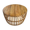 MOWGLI SOLID MANGO WOOD ROUND COFFEE TABLE IN A RUSTIC FINISH