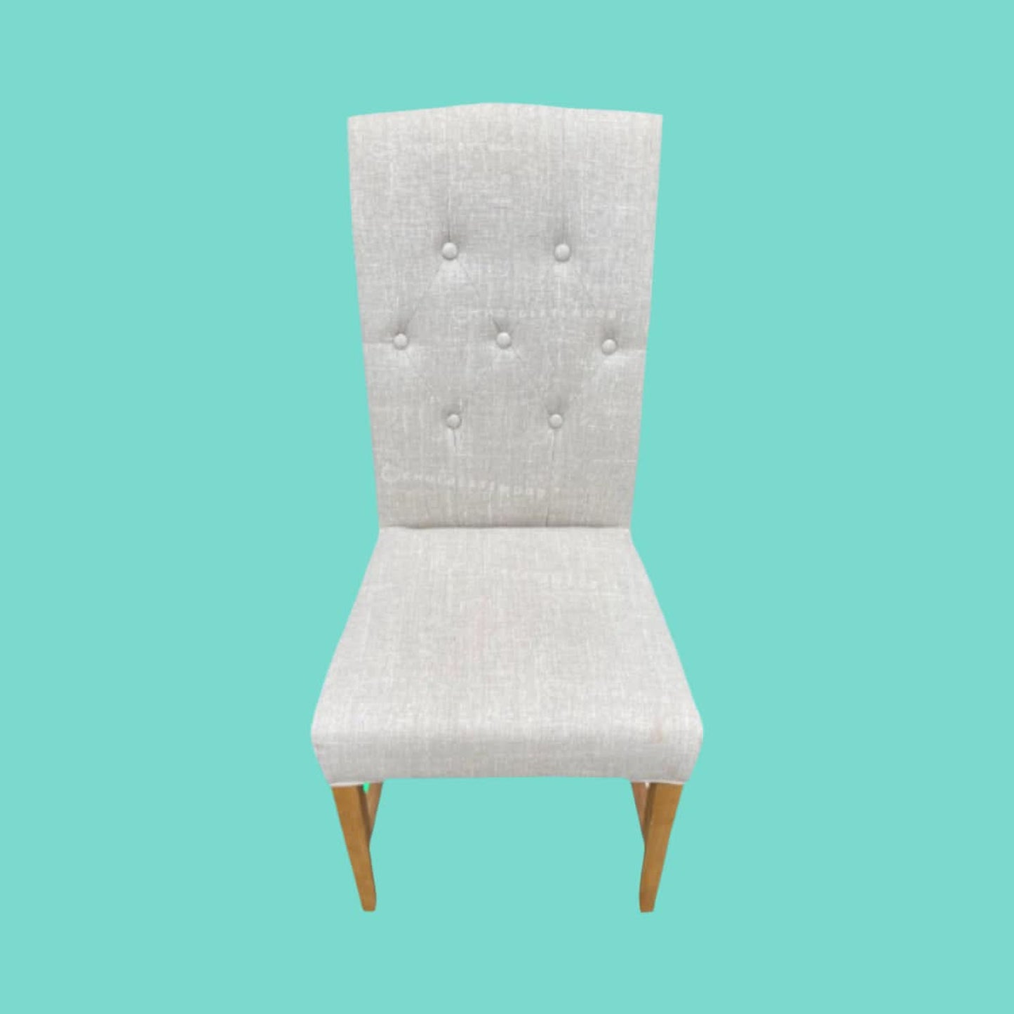 MULAN FABRIC DINING CHAIR IN FLAXEEN - FLOOR STOCK CLEARANCE