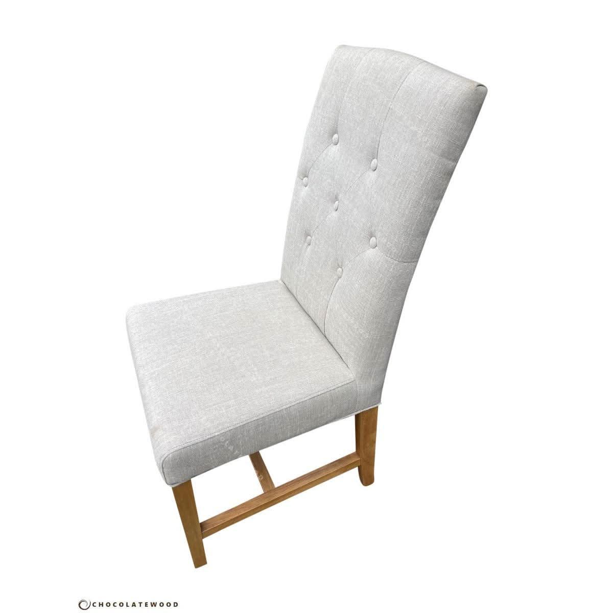 MULAN FABRIC DINING CHAIR IN FLAXEEN - FLOOR STOCK CLEARANCE - MyChocolateWood