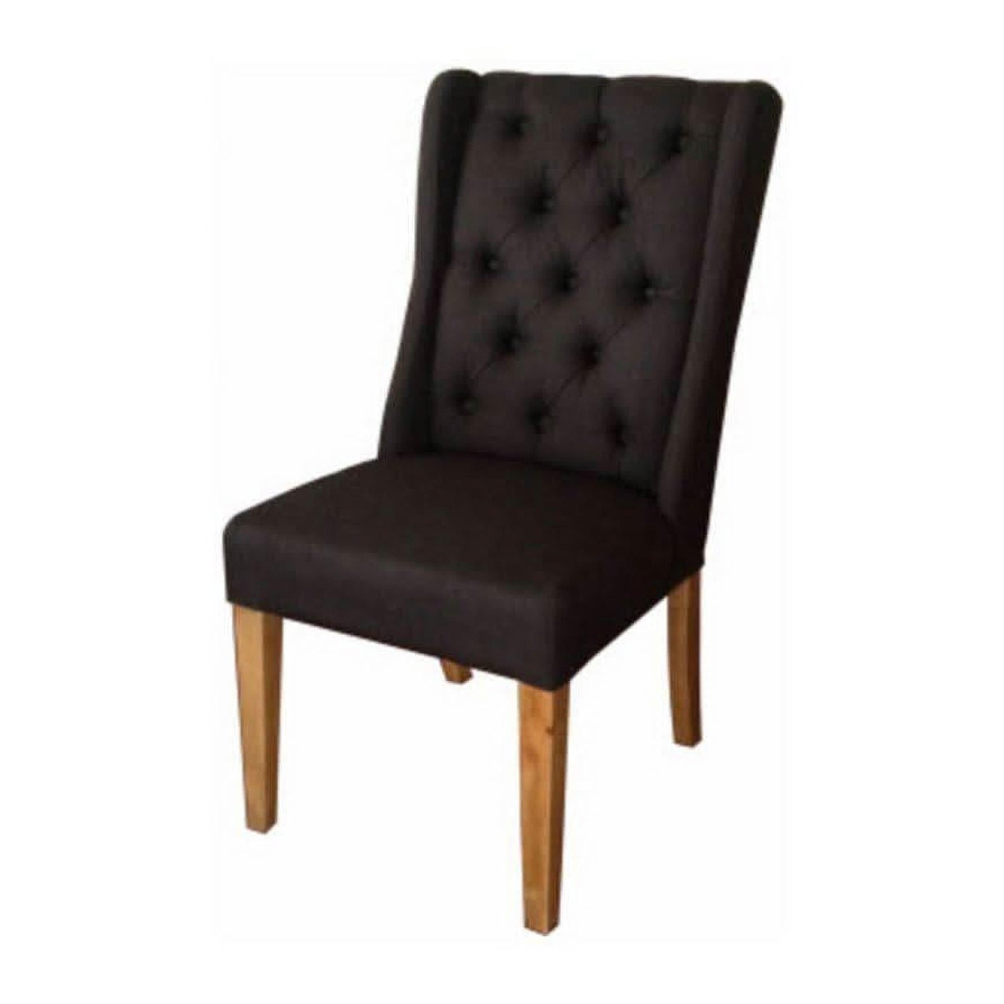 Muskat French Provincial Hampton Dining Chair in Black - Chocolate Wood