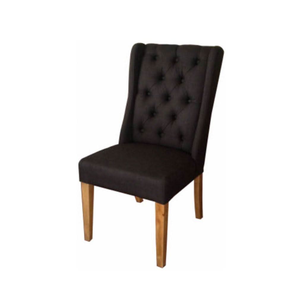 Muskat French Provincial Hampton Dining Chair in Black - Chocolate Wood