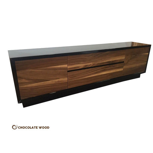 NAPLES AMERICAN WALNUT POLYURETHANE  2 DOOR 2 DRAWER TV/ENTERTAINMENT UNIT AUSTRALIAN MADE TO ORDER - MyChocolateWood