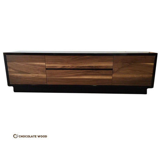 NAPLES AMERICAN WALNUT POLYURETHANE 2 DOOR 2 DRAWER TV/ENTERTAINMENT UNIT AUSTRALIAN MADE TO ORDER - MyChocolateWood