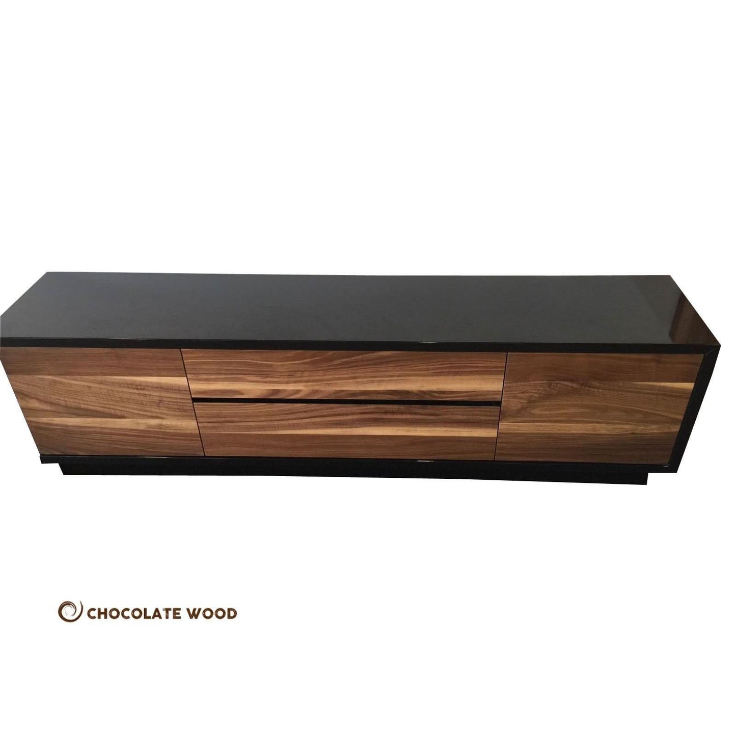 NAPLES AMERICAN WALNUT POLYURETHANE  2 DOOR 2 DRAWER TV/ENTERTAINMENT UNIT AUSTRALIAN MADE TO ORDER - MyChocolateWood