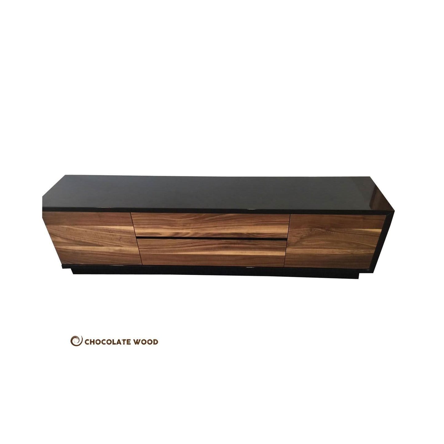 NAPLES AMERICAN WALNUT POLYURETHANE 2 DOOR 2 DRAWER TV/ENTERTAINMENT UNIT AUSTRALIAN MADE TO ORDER