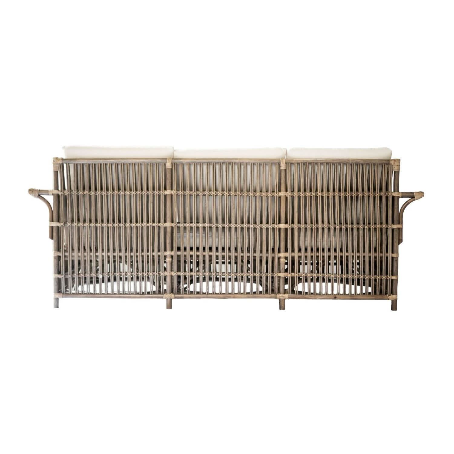 NAPOLI HAMPTONS STYLE 3-SEATER RATTAN SOFA IN ANTIQUE HONEY - MyChocolateWood