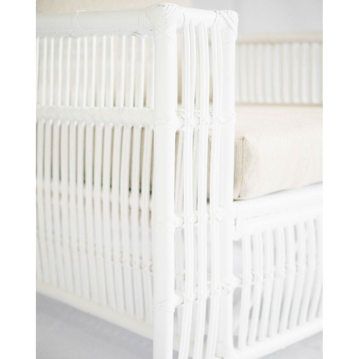 NAPOLI HAMPTONS STYLE RATTAN ARMCHAIR IN SOLID WHITE - MyChocolateWood