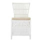 Napoli Hamptons Style Rattan Dining Chair in Solid White - Chocolate Wood