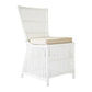 Napoli Hamptons Style Rattan Dining Chair in Solid White - Chocolate Wood