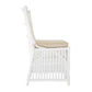 Napoli Hamptons Style Rattan Dining Chair in Solid White - Chocolate Wood