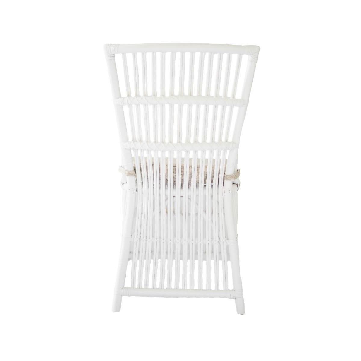 NAPOLI HAMPTONS STYLE RATTAN DINING CHAIR IN SOLID WHITE - MyChocolateWood