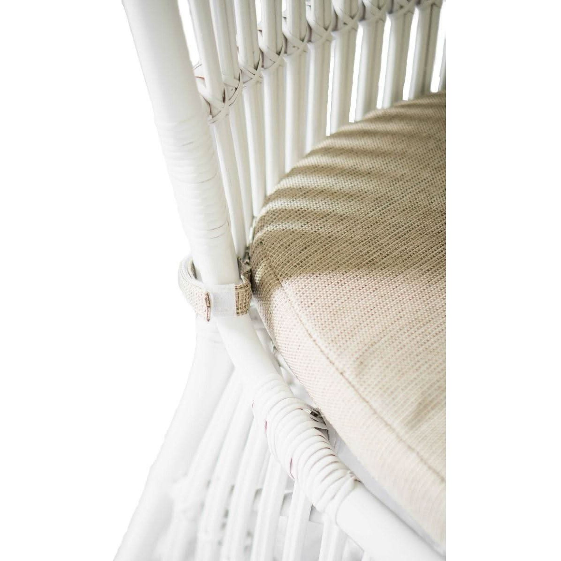 Napoli Hamptons Style Rattan Dining Chair in Solid White - Chocolate Wood