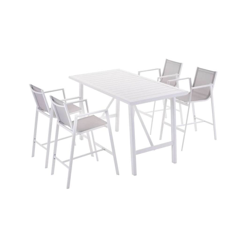 NARANG OUTDOORS 5PC BAR SET-LIGHT GREY/WHT(2PC) - MyChocolateWood