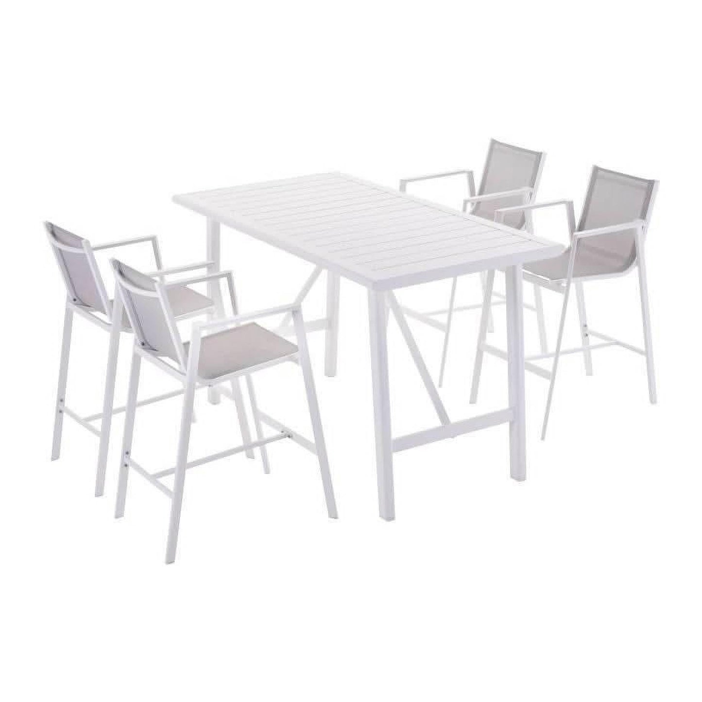 NARANG OUTDOORS 5PC BAR SET-LIGHT GREY/WHT(2PC)