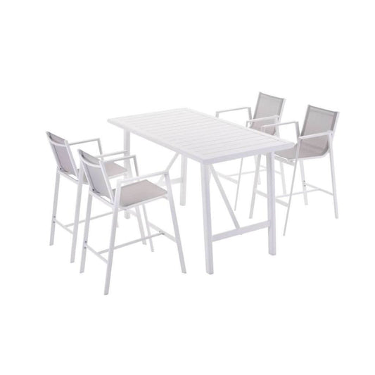 NARANG OUTDOORS 5PC BAR SET-LIGHT GREY/WHT(2PC) - MyChocolateWood