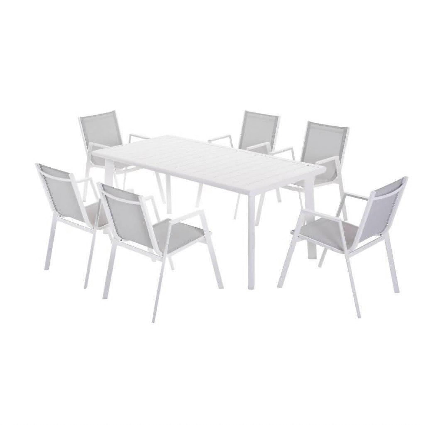 NARANG OUTDOORS 7PC DINING SET-LIGHT GREY/WHT(2PC)