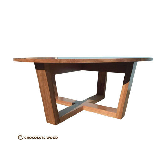 NARRABEN ROUND DINING TABLE IN SOLID TASSIE OAK 180CM CUSTOM MADE - MyChocolateWood