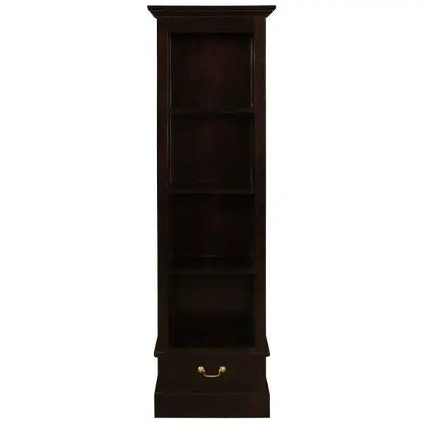 NARROW TASMANIA 1 DRAWER BOOKCASE IN CHOCOLATE FINISH - MyChocolateWood