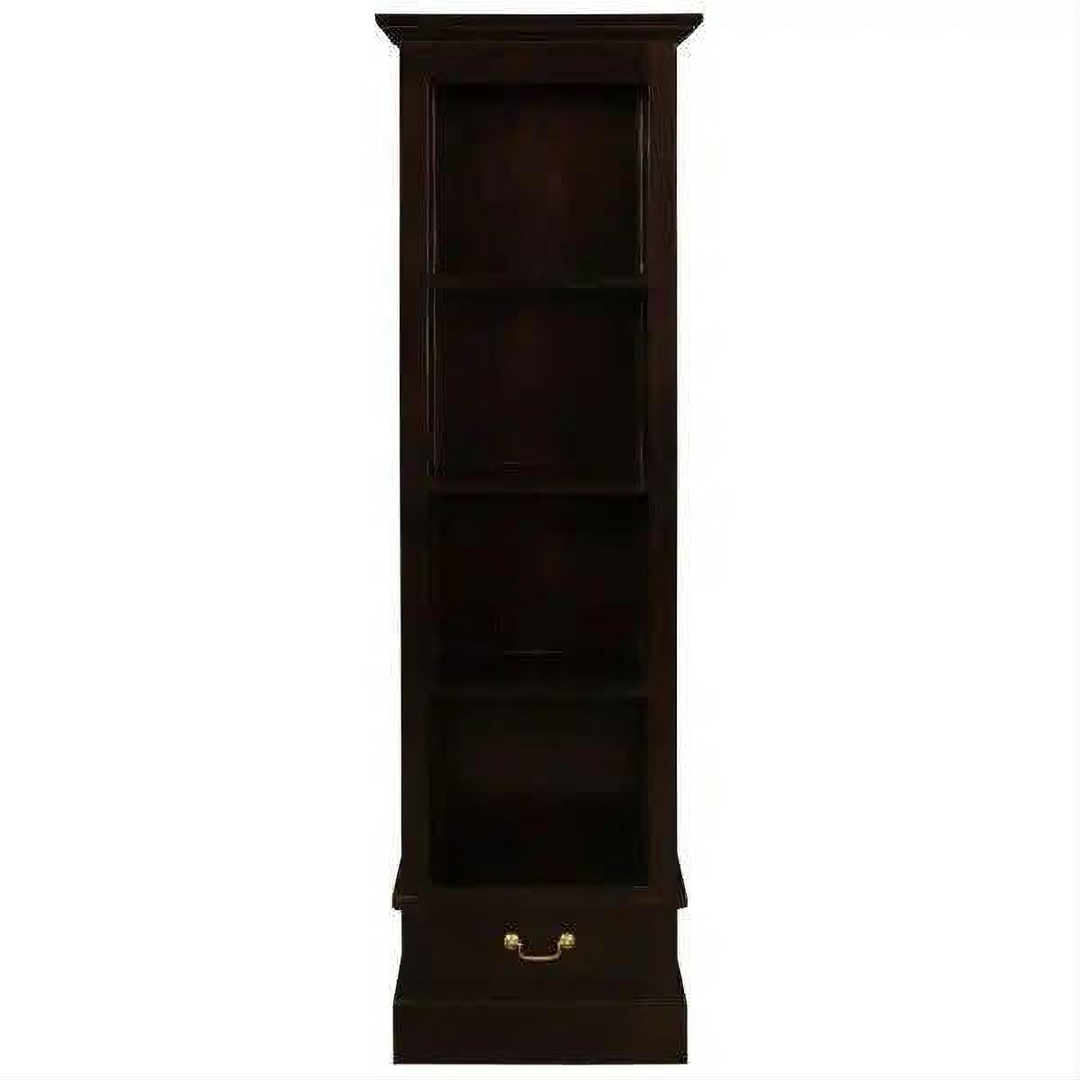 Tasmania Solid Mahogany Narrow 1 Drawer Bookcase in Chocolate - Chocolate Wood