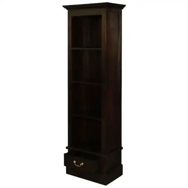 NARROW TASMANIA 1 DRAWER BOOKCASE IN CHOCOLATE FINISH - MyChocolateWood