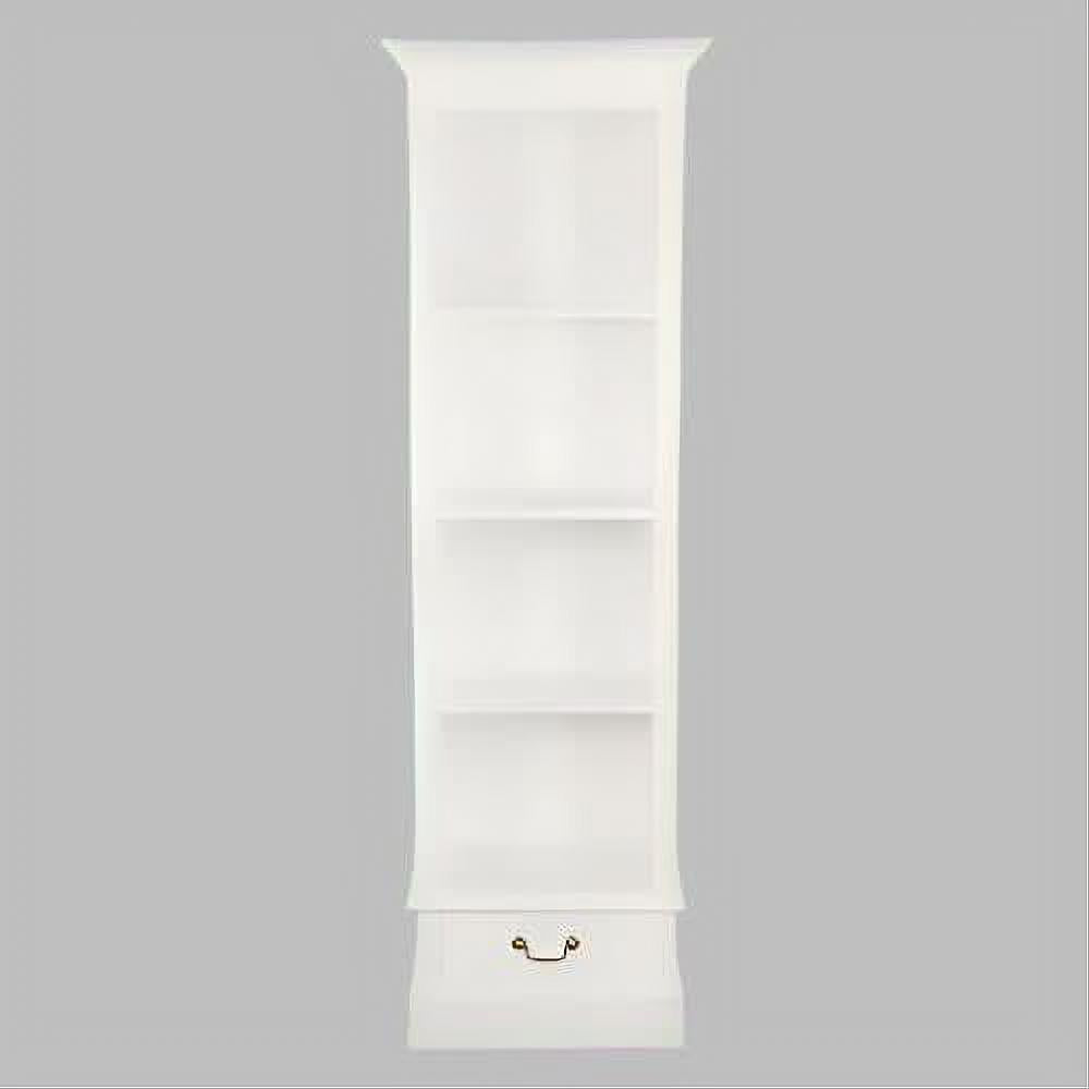 Tasmania Solid Mahogany Narrow 1 Drawer Bookcase in White - Chocolate Wood