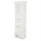 Tasmania Solid Mahogany Narrow 1 Drawer Bookcase in White - Chocolate Wood