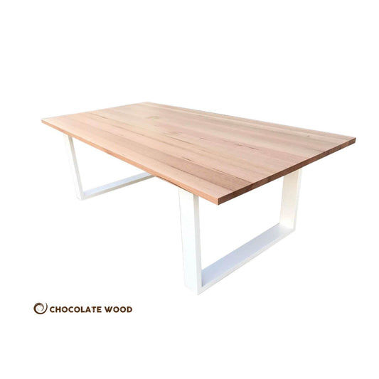 NELL 2-TONE FRENCH PROVINCIAL/HAMPTON STYLE DINING TABLE 240CM IN SOLID TASSIE OAK - MyChocolateWood