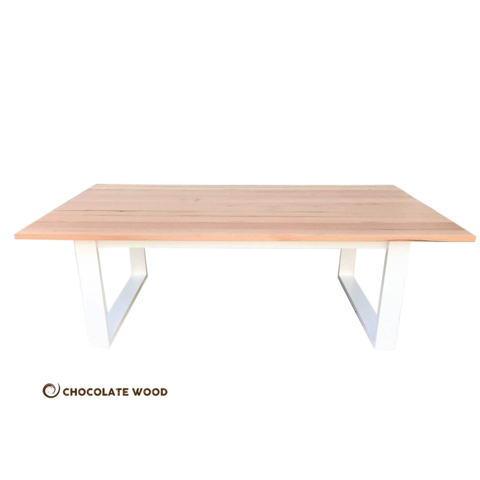 NELL 2-TONE FRENCH PROVINCIAL/HAMPTON STYLE DINING TABLE 240CM IN SOLID TASSIE OAK - MyChocolateWood