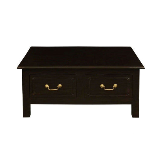 NERIN SOLID MAHOGANY 4 DRAWERS RECTANGULAR COFFEE TABLE IN CHOCOLATE - MyChocolateWood