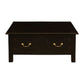 Nerin Solid Mahogany 4-Drawer Rectangular Coffee Table in Chocolate - Chocolate Wood