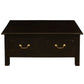 Nerin Solid Mahogany 4-Drawer Rectangular Coffee Table in Chocolate - Chocolate Wood