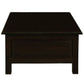 Nerin Solid Mahogany 4-Drawer Rectangular Coffee Table in Chocolate - Chocolate Wood