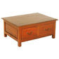 Nerin Solid Mahogany 4-Drawer Rectangular Coffee Table in Light Pecan - Chocolate Wood