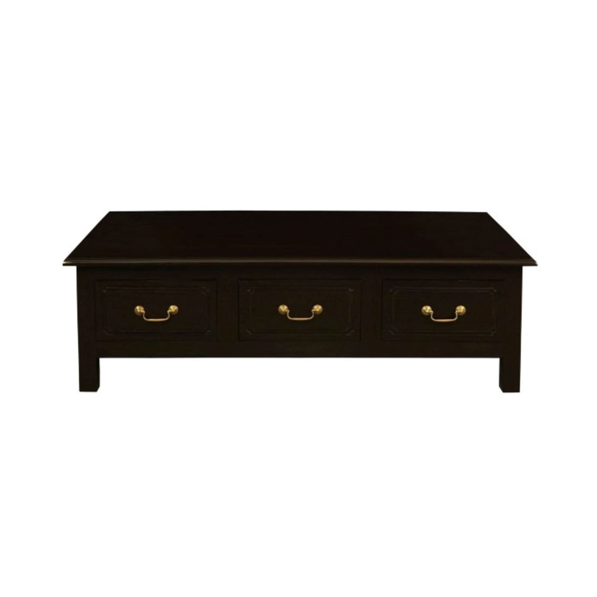 NERIN SOLID MAHOGANY 6 DRAWERS RECTANGULAR COFFEE TABLE IN CHOCOLATE - MyChocolateWood