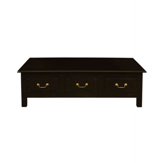 NERIN SOLID MAHOGANY 6 DRAWERS RECTANGULAR COFFEE TABLE IN CHOCOLATE - MyChocolateWood