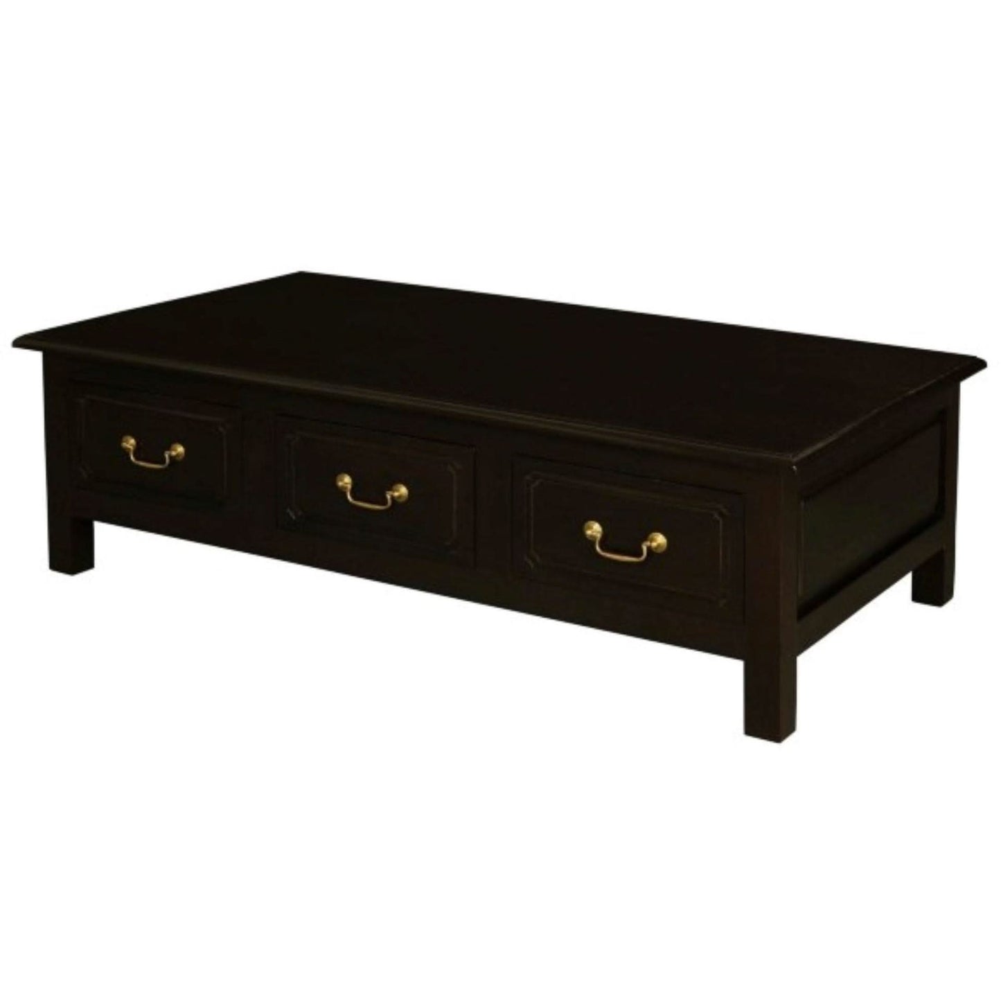 NERIN SOLID MAHOGANY 6 DRAWERS RECTANGULAR COFFEE TABLE IN CHOCOLATE - MyChocolateWood