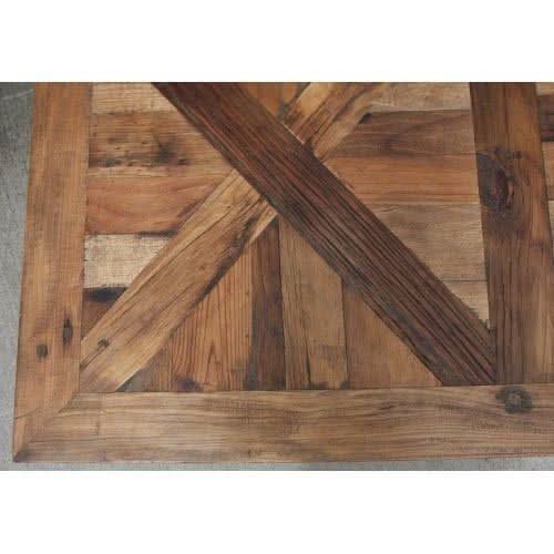 NEW SHEFFIELD STEEL INDUSTRIAL VINTAGE RECYCLED OREGON COFFEE TABLE. STEEL BASE - MyChocolateWood