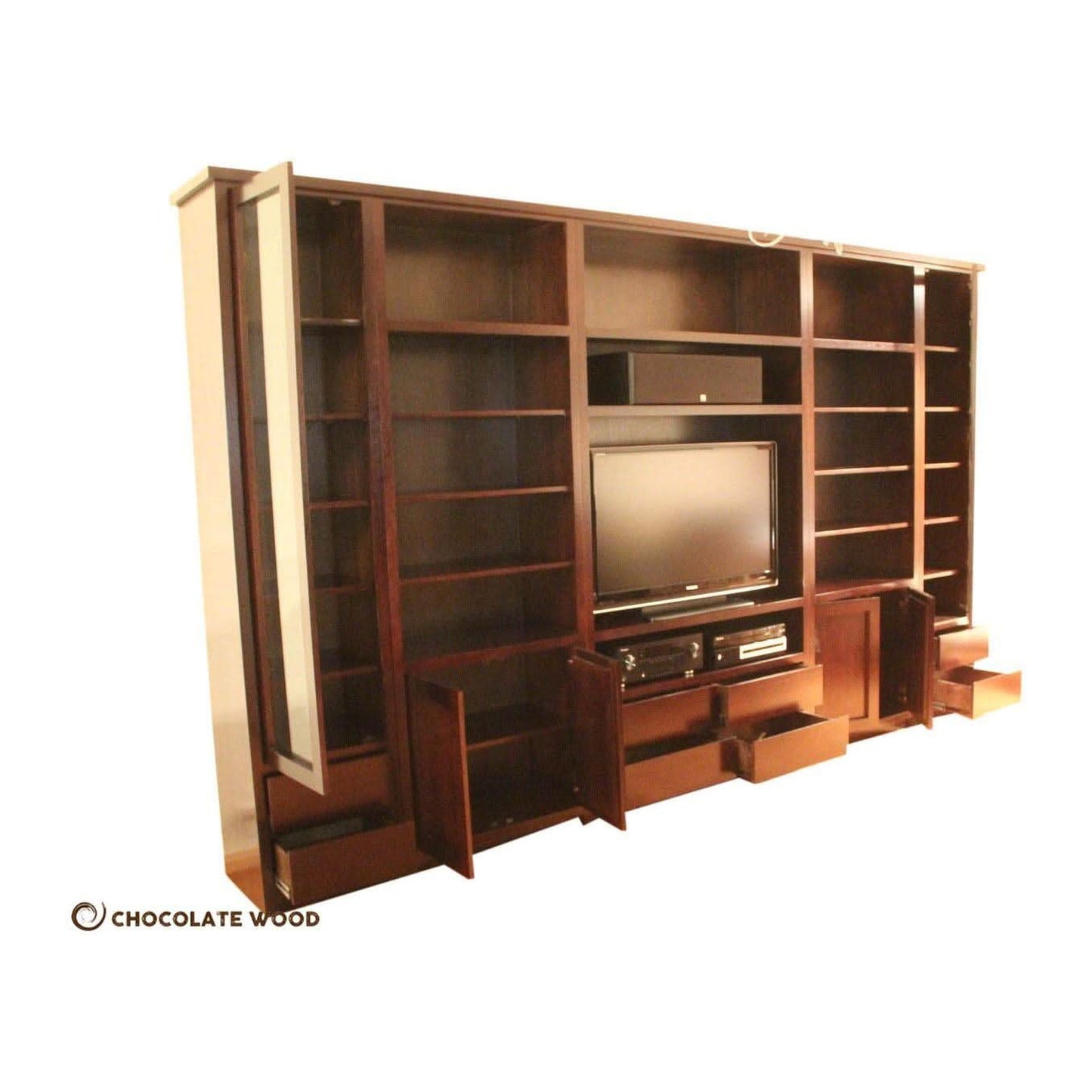 NEWPORT 6-PIECE LARGE DISPLAY UNIT IN TASSIE OAK - CUSTOM MADE TO ORDER