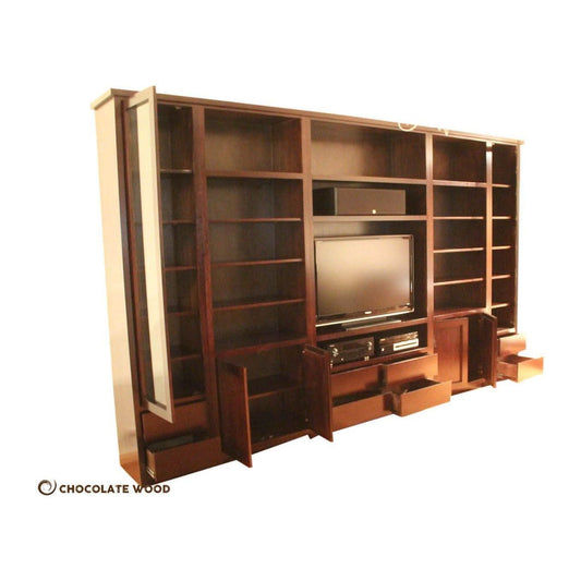 NEWPORT 6-PIECE LARGE DISPLAY UNIT IN TASSIE OAK - CUSTOM MADE TO ORDER