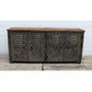 NEWTON VINTAGE IRON LOCKER SIDEBOARD BUFFET/RECLAIMED RAILWAY SLEEPER WOOD - MyChocolateWood