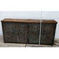 NEWTON VINTAGE IRON LOCKER SIDEBOARD BUFFET/RECLAIMED RAILWAY SLEEPER WOOD - MyChocolateWood